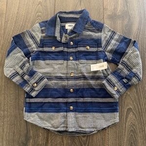 NEW* Blue + Grey Long Sleeve Boy Button Up